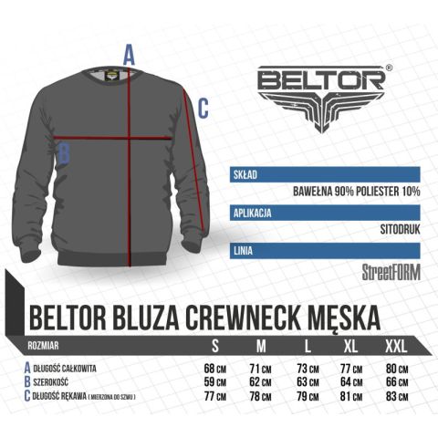 Bluza męska Classic Fight Brand Crewneck Black - Beltor