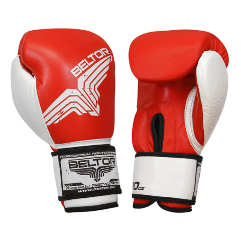 Rękawice bokserskie Pro-Fight Red – skóra bydlęca - Beltor