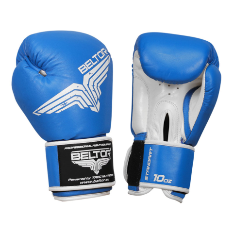 Rękawice bokserskie Standard Blue – skóra bydlęca - Beltor