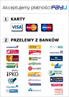 Akceptujemy bezpieczne płatnośći poprzez PAYU