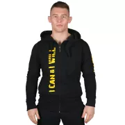 Bluza Męska z Kapturem Zip Hoodie I CAN & I WILL Black - Beltor