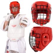 Treningowy Kask z Kratką Combat Czerwony - Beltor