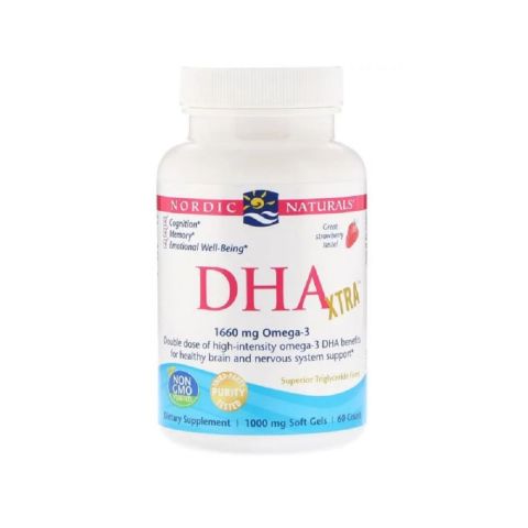 DHA XTRA 1660 mg STRAWBERRY 60 softgels - NORDIC NATURALS