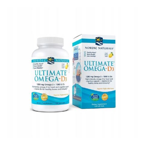 ULTIMATE OMEGA-D3 1280 mg LEMON 60 softgels - NORDIC NATURALS