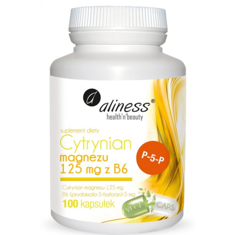 CYTRYNIAN MAGNEZU 125 mg z B6 (P-5-P) 100 vcaps. - ALINESS