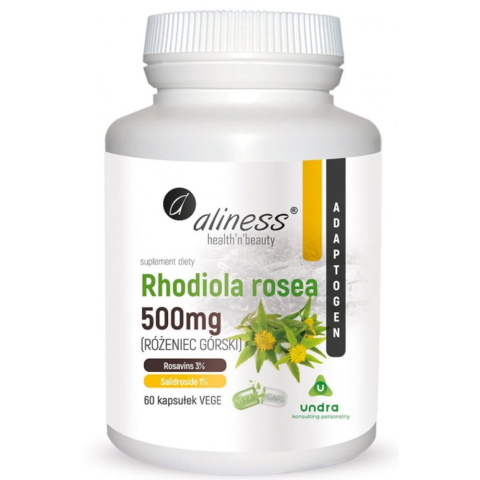 RHODIOLA ROSEA ( RÓŻENIEC GÓRSKI ) 500 mg, 60 vcaps. - ALINESS
