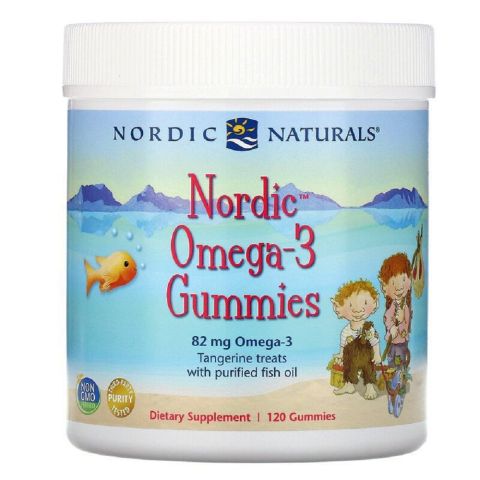 OMEGA 3 GUMMIES 82 mg TANGERINE TREATS 120 gummies/żelek - NORDIC NATURALS