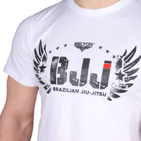 Koszulka Męska BJJ Slim White - Beltor