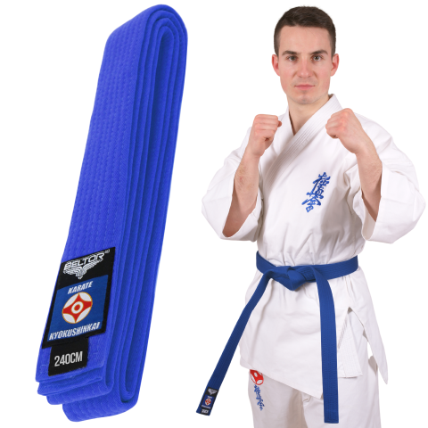 Niebieski Pas Karate Kyokushinkai 240 cm - Beltor