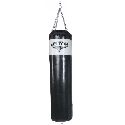 Treningowy worek bokserski do ćwiczeń wypełniony 120x30 cm + łańcuch - Beltor