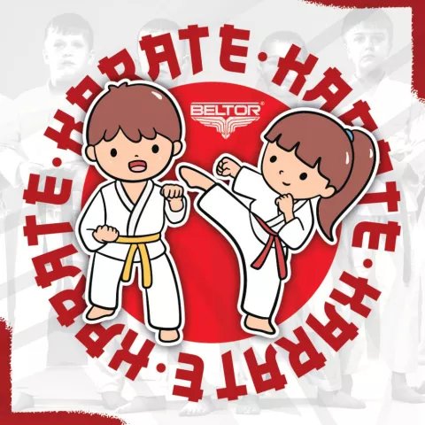 Naklejka karate wlepka 8x8 cm - Beltor