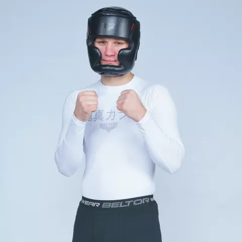 Kask bokserski treningowy ochraniacz MMA karate skórzany NIGHT LEGEND - Beltor