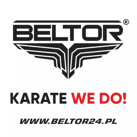 Naklejka Beltor Karate We Do! - biała 8x8 cm - Beltor