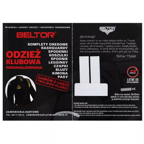 Białe belki Pas do kimona BJJ JIU-JTSU Zestaw Komplet 2 sztuki - Beltor