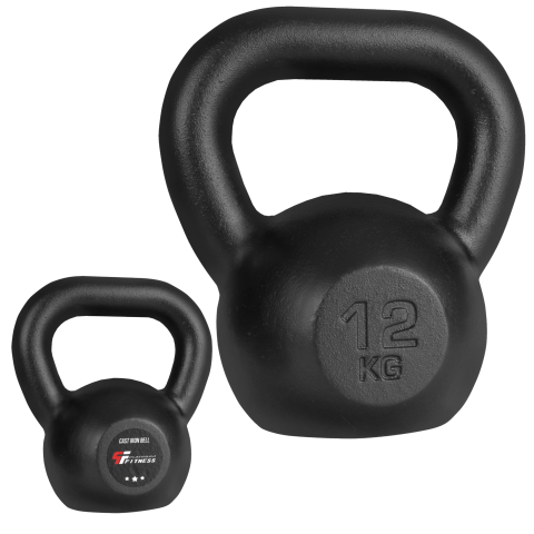 Kettlebell 12kg żeliwny czarny