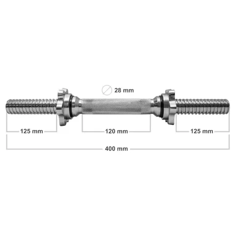 Gryfik krótki 40 cm / 28 mm z zaciskami - Platinum Fitness