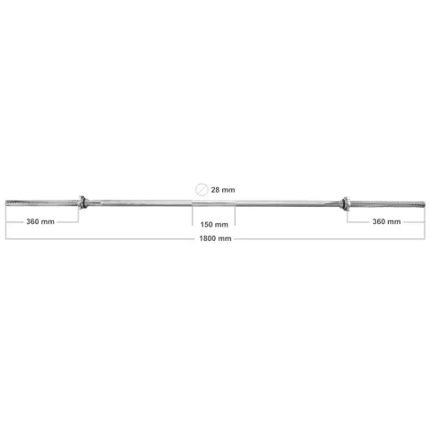 Zestaw 2x Gryf gwintowany lekko łamany 120 cm Prosty 180 cm 25 mm Zaciski - Platinum Fitness