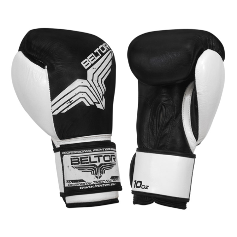 Rękawice bokserskie Pro-Fight Black – skóra bydlęca - Beltor