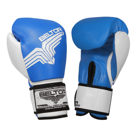 Rękawice bokserskie Pro-Fight Blue – skóra bydlęca - Beltor