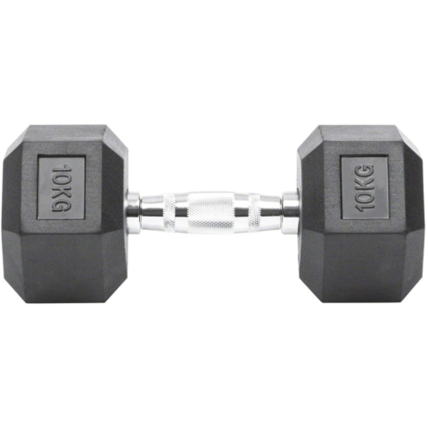 Hantla HEX gumowana 10 kg - Platinum Fitness