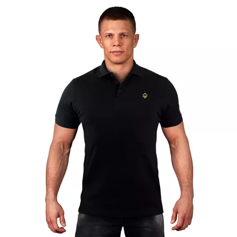 Koszulka Polo MINIMAL Czarna ze złotym logo - Ground Game
