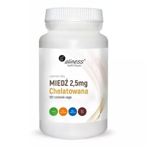 Miedź chelatowana 2,5 mg x 100 Vege tabs. - Aliness