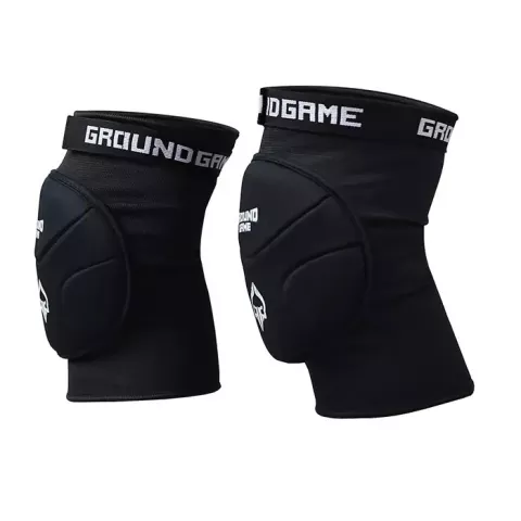 Ochraniacze na kolana do Grapplingu BJJ Logo Czarne - Ground Game