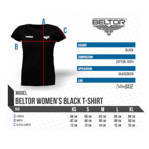 Koszulka Damska Fight Brand TRENER Black - BELTOR