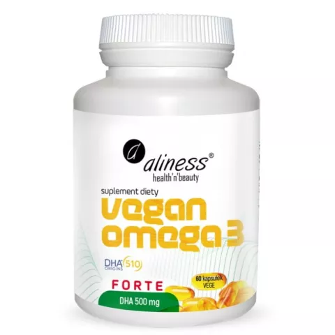 Vegan Omega 3 FORTE DHA 500mg x 60 kapsułek - Aliness