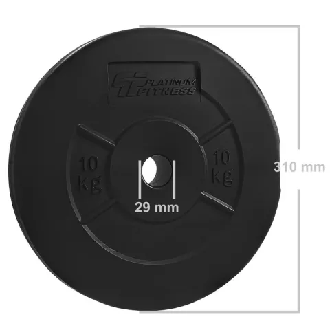 Zestaw 107,5kg obciążenie bitumiczne + 4 gryfy - PlatinumFitness