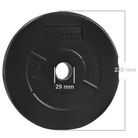 Zestaw 107,5kg obciążenie bitumiczne + 4 gryfy - PlatinumFitness