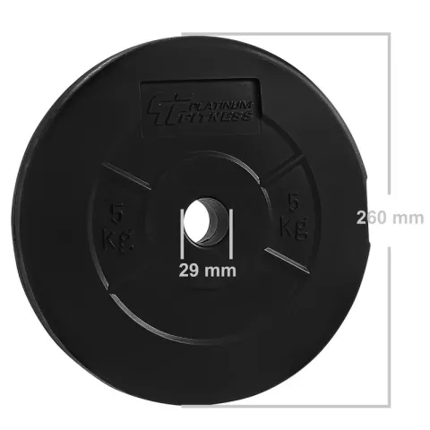 Zestaw 107,5kg obciążenie bitumiczne + 4 gryfy - PlatinumFitness