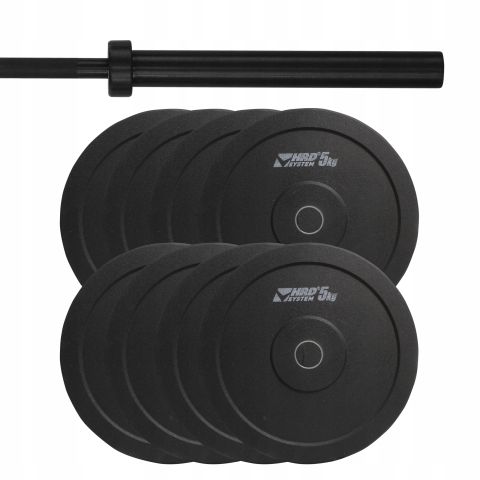 ZESTAW 60KG OBCIĄŻENIE OLIMPIJSKIE BUMPER + GRYF - HRD System