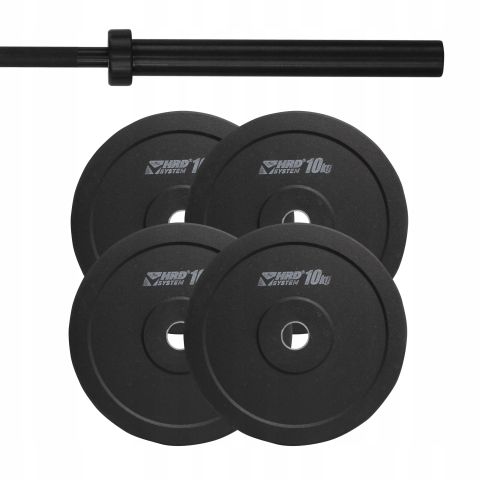 ZESTAW 60KG OBCIĄŻENIE OLIMPIJSKIE BUMPER + GRYF - HRD System