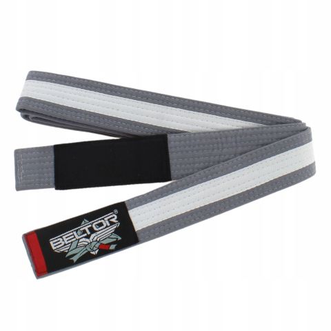 Pas do kimona BJJ dla dzieci Szary-Biały M3 - Beltor
