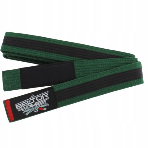 Pas do kimona BJJ dla dzieci Zielony-Czarny M00 - Beltor